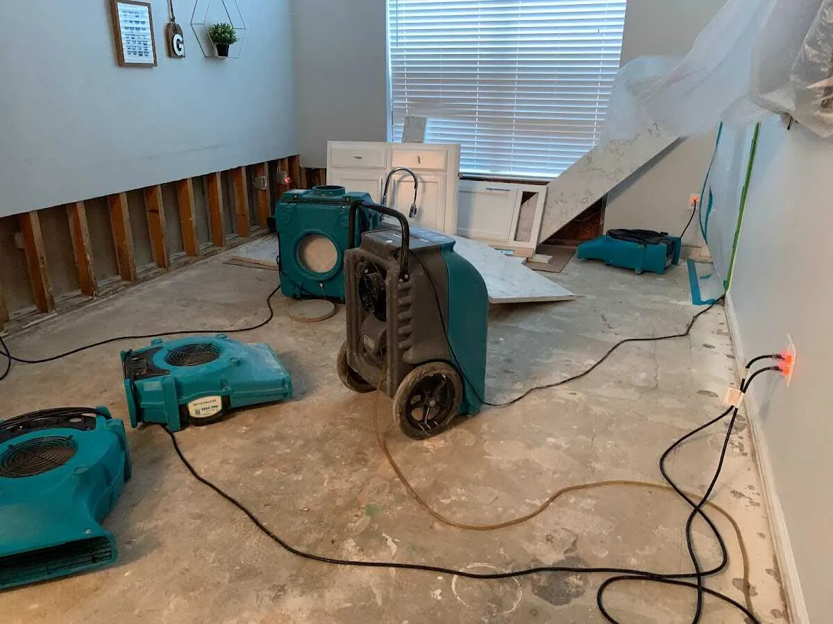 Dehumidifier in flood-cut room for Water Extraction & Removal in Kingsville